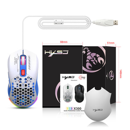 Hollow Out Wired E-sports MOUSE RGB Luminous Lightweight