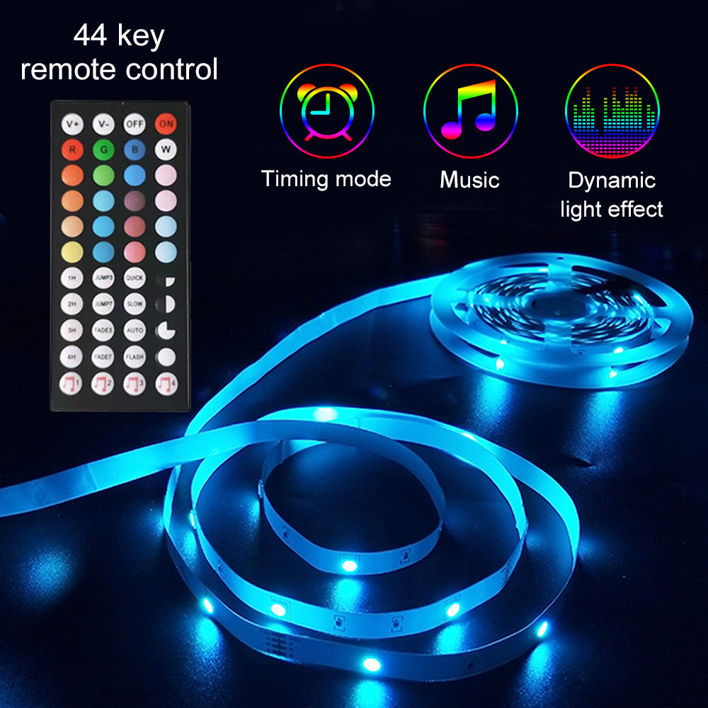 LED Strip Lights Lamp 5050 RGB Flexible Tape Diode 5M Controller Room Décor