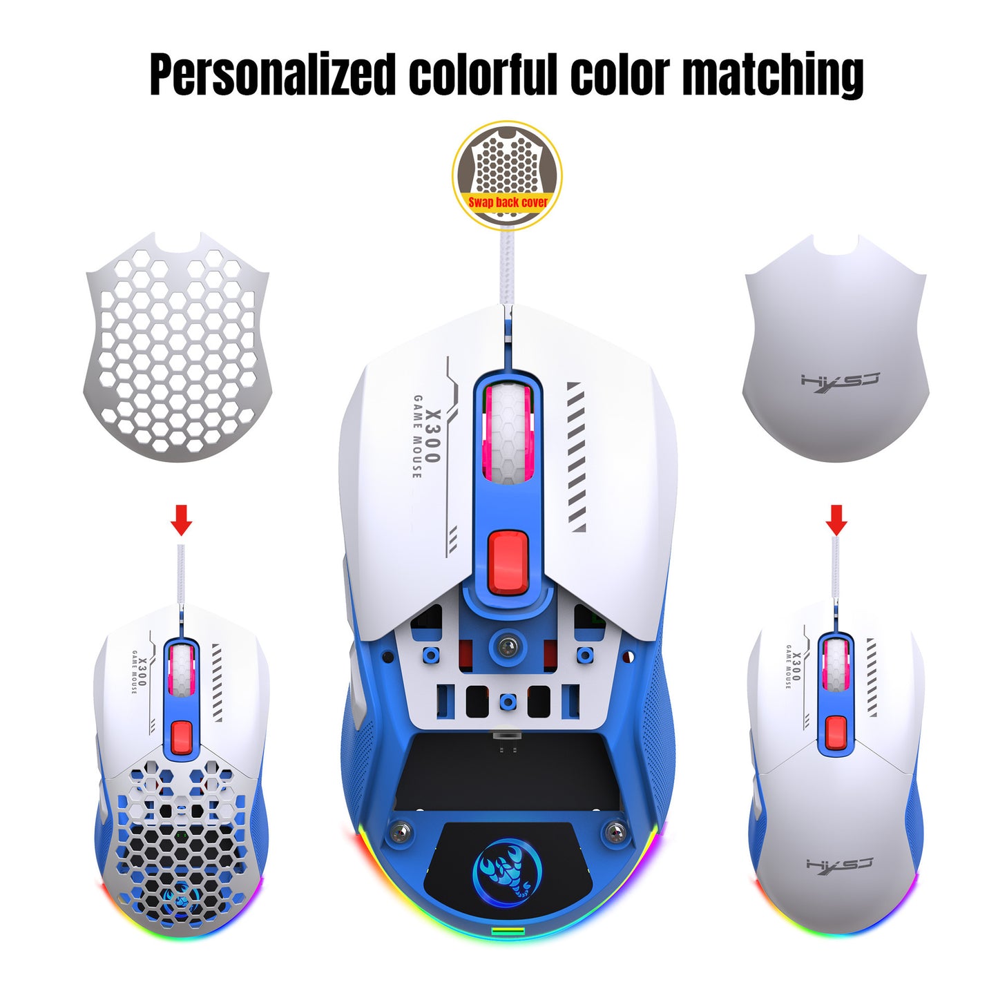 Hollow Out Wired E-sports MOUSE RGB Luminous Lightweight