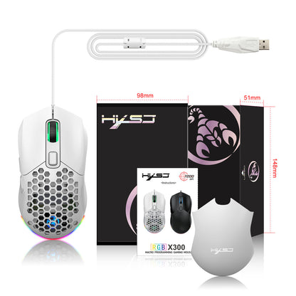 Hollow Out Wired E-sports MOUSE RGB Luminous Lightweight